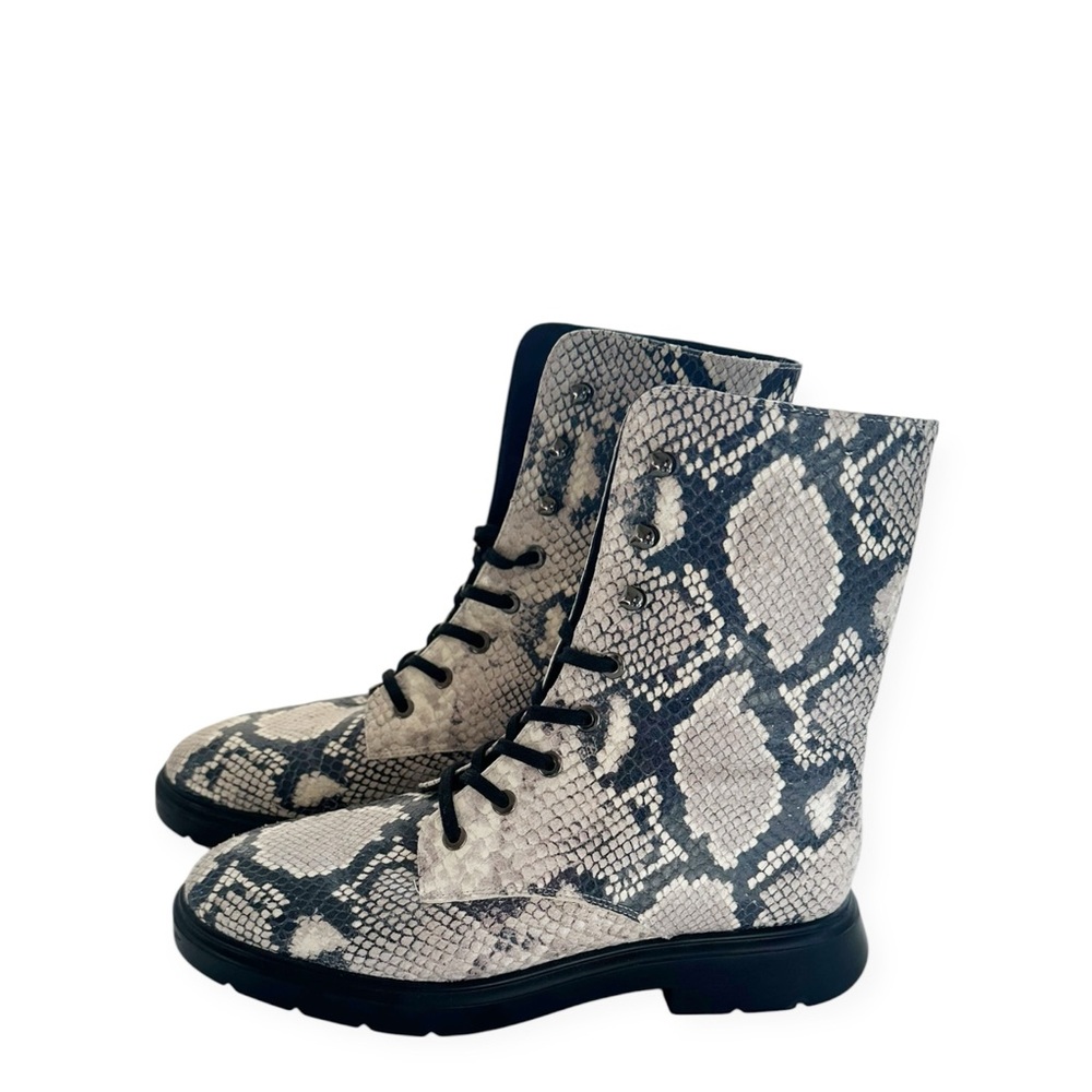 Stuart Weitzman Mckenzee Python Leather Combat Bo… - image 2